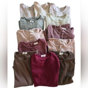Jamie Kay 12 Long Sleeve Bundle 6y 7y 8y Assorted Ribbed Organic Long Sleeve